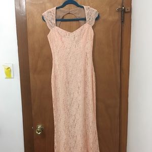 Pink Lace Fit &Flare Gown